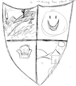 Heraldic shield in research